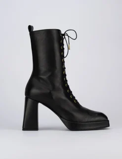 Anfibio stivaletto tacco 10cm nero pelle