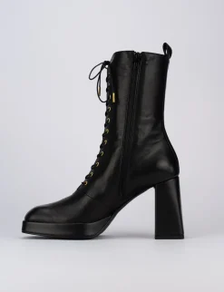 Anfibio stivaletto tacco 10cm nero pelle