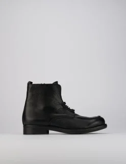 Anfibio tacco 1 cm nero pelle