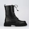 Anfibio tacco 1 cm nero pelle