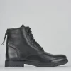Anfibio tacco 2 cm nero pelle