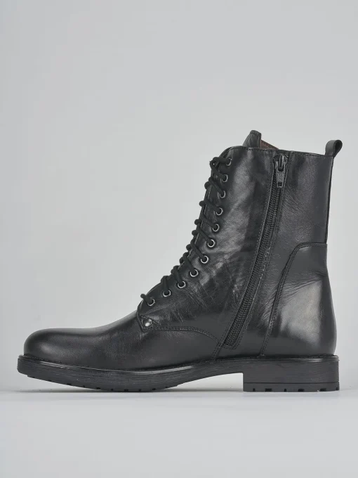 Anfibio tacco 2 cm nero pelle