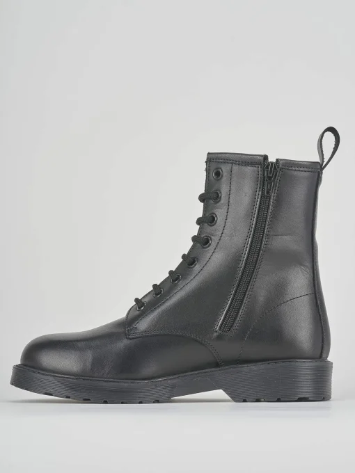 Anfibio tacco 2 cm nero pelle