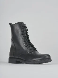 Anfibio tacco 2 cm nero pelle