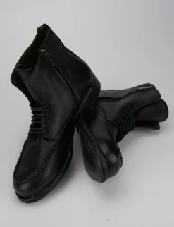 Anfibio tacco 1 cm nero pelle