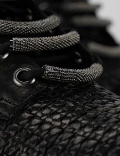 Anfibio tacco 1 cm nero pelle