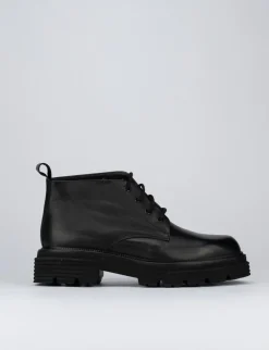 Anfibio tacco 2cm nero pelle