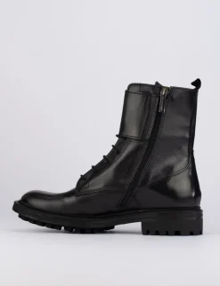 Anfibio tacco 2cm nero pelle