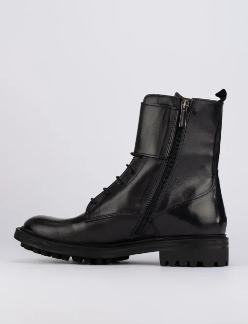 Anfibio tacco 2cm nero pelle