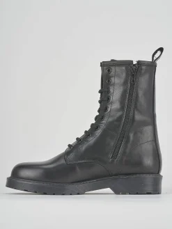 Anfibio tacco 2cm nero pelle
