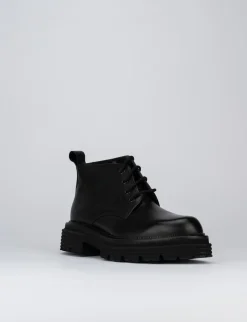 Anfibio tacco 2cm nero pelle