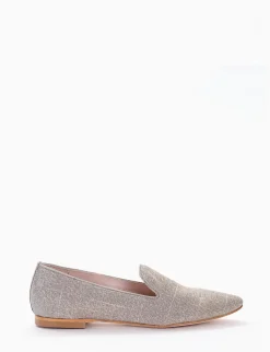 Babbuccia con fondo cuoio e soletto in vera pelle beige