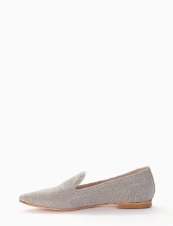Babbuccia con fondo cuoio e soletto in vera pelle beige