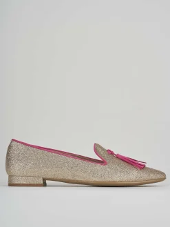 Ballerina tacco 1 cm oro glitter