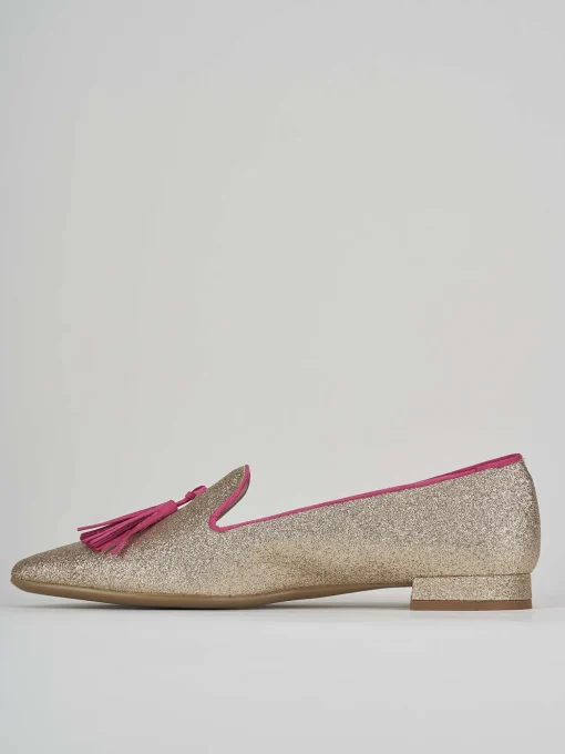 Ballerina tacco 1 cm oro glitter