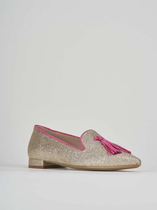 Ballerina tacco 1 cm oro glitter