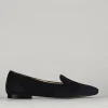 Ballerina babbuccia tacco 1cm blu camoscio