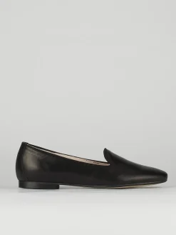 Ballerina babbuccia tacco 1cm nero pelle