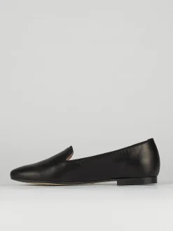 Ballerina babbuccia tacco 1cm nero pelle