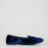 Ballerina friulana tacco 1 cm blu velluto