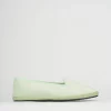 Ballerina friulana tacco 1 cm verde tessuto