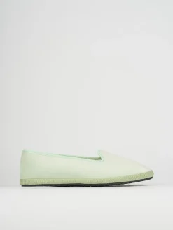 Ballerina friulana tacco 1 cm verde tessuto