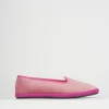 Ballerina friulana tacco 1 cm rosa tessuto