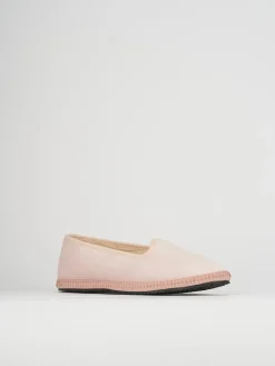 Ballerina friulana tacco 1 cm rosa tessuto