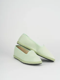 Ballerina friulana tacco 1 cm verde tessuto