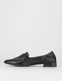Ballerina mocassino tacco 1 cm nero pelle