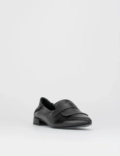 Ballerina mocassino tacco 1 cm nero pelle