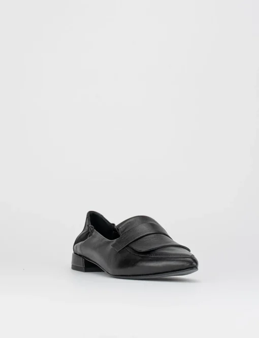 Ballerina mocassino tacco 1 cm nero pelle