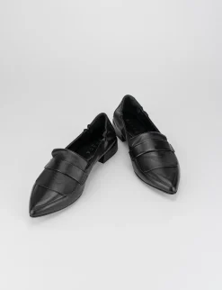 Ballerina mocassino tacco 1 cm nero pelle