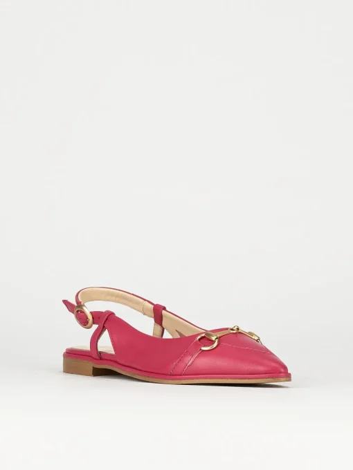 Ballerina slingback decoltè tacco 1 cm rosa pelle