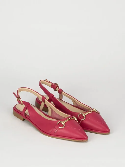 Ballerina slingback decoltè tacco 1 cm rosa pelle