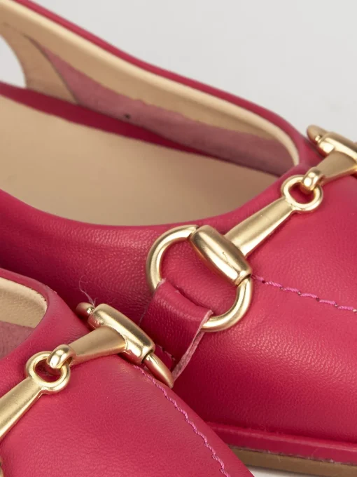 Ballerina slingback decoltè tacco 1 cm rosa pelle