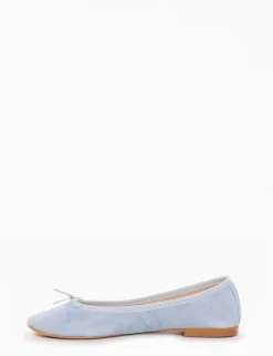 Ballerina tacco 1 cm azzurro