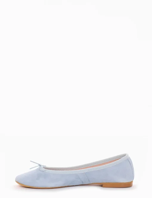 Ballerina tacco 1 cm azzurro