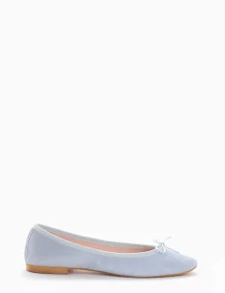 Ballerina tacco 1 cm azzurro