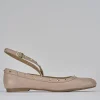 Ballerina tacco 1 cm beige pelle