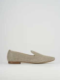 Ballerina tacco 1 cm beige pelle