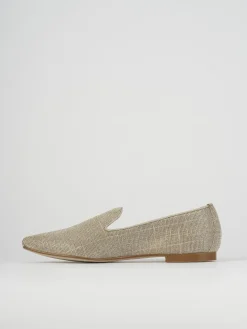 Ballerina tacco 1 cm beige pelle