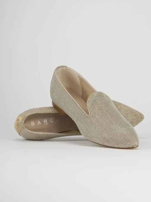 Ballerina tacco 1 cm beige pelle
