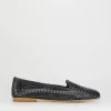 Ballerina tacco 1 cm blu pelle