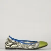 Ballerina tacco 1 cm multicolor pelle