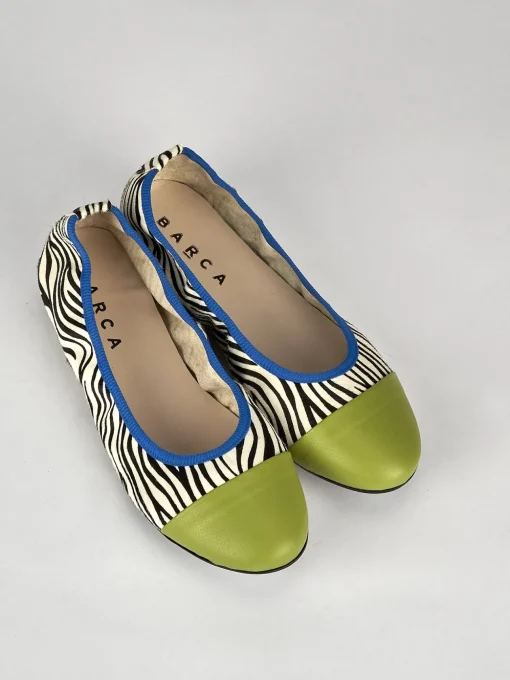 Ballerina tacco 1 cm multicolor pelle