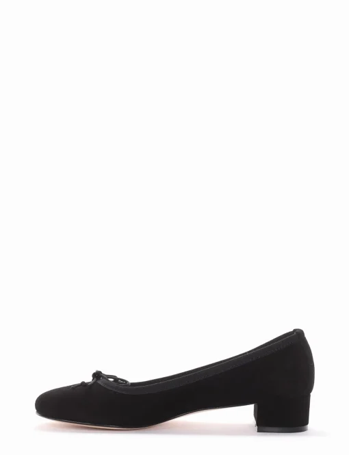 Ballerina tacco 4 cm nero