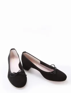 Ballerina tacco 4 cm nero