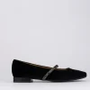 Ballerina tacco 1 cm nero velluto