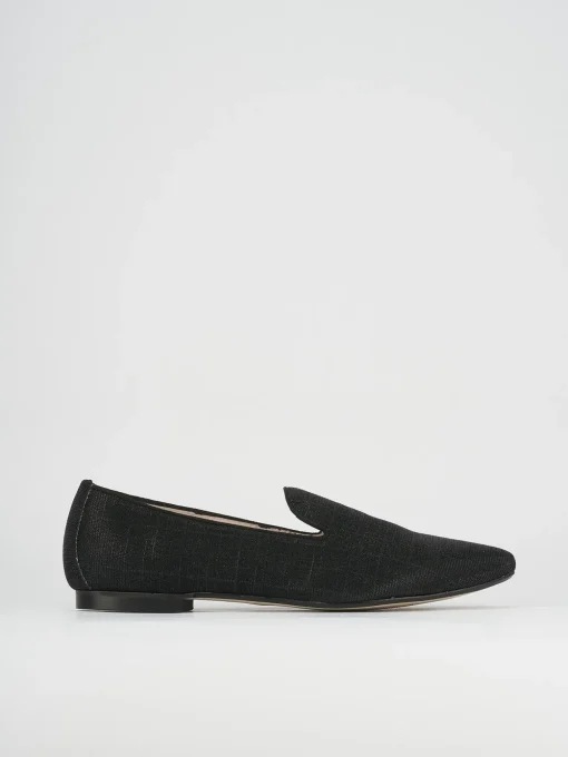 Ballerina tacco 1 cm nero pelle